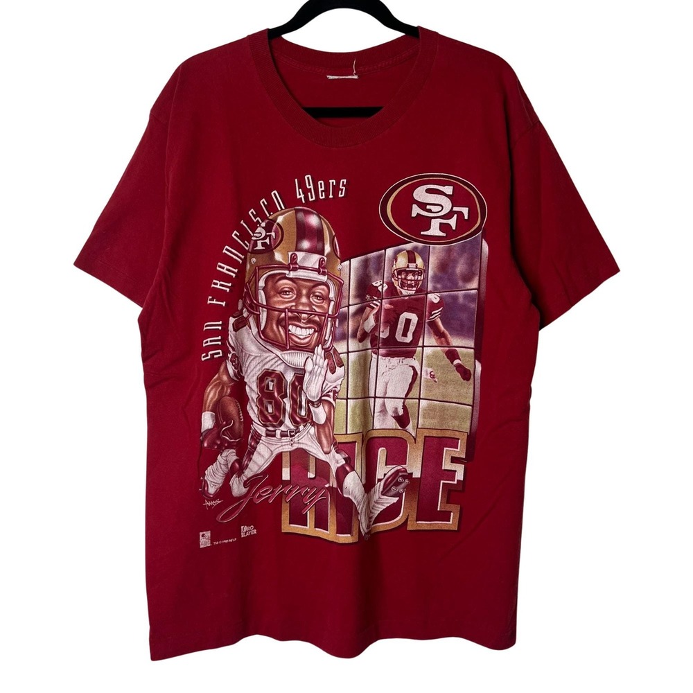 Vintage Jerry Rice SF 49ers Caricature Pro player T-shirt NFL Football XL 1996